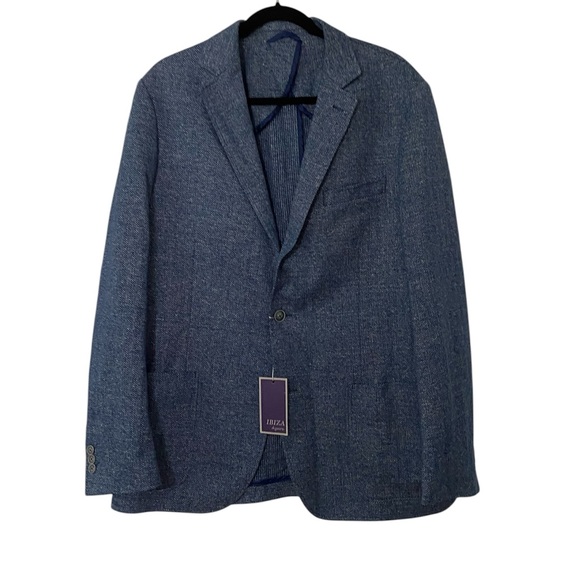 NWT IBIZA Azure Rebino Men's Linen Blend Blue Blazer 42L